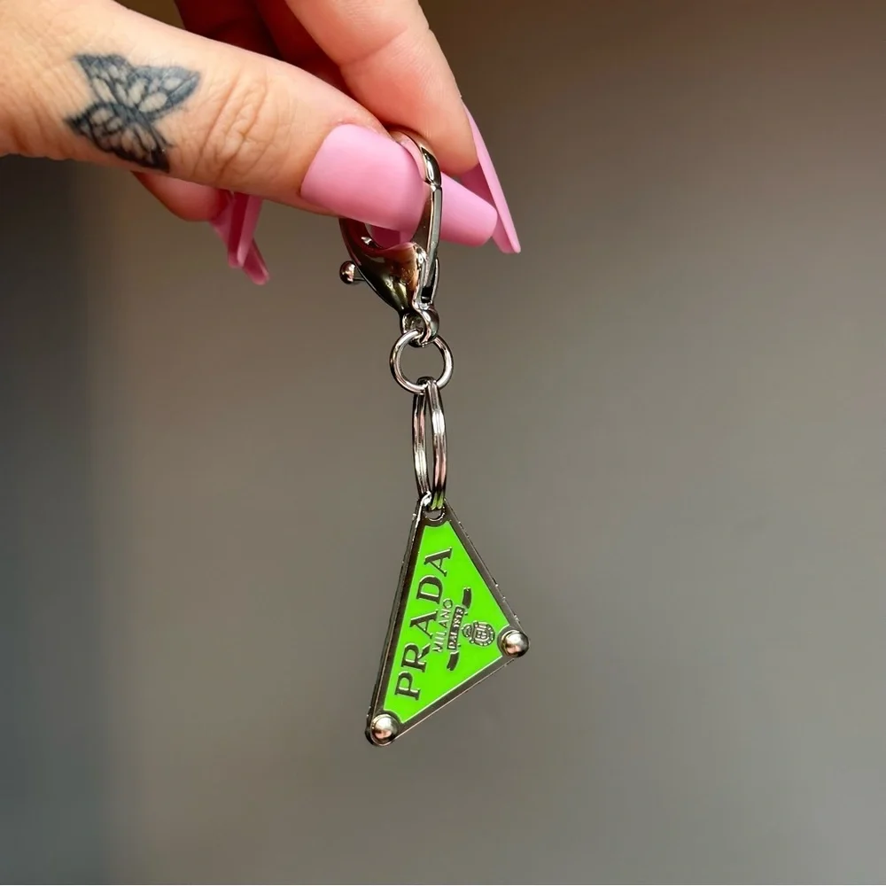 Authentic Bright Green Prada Repurposed Keychain - Picture 3 of 10